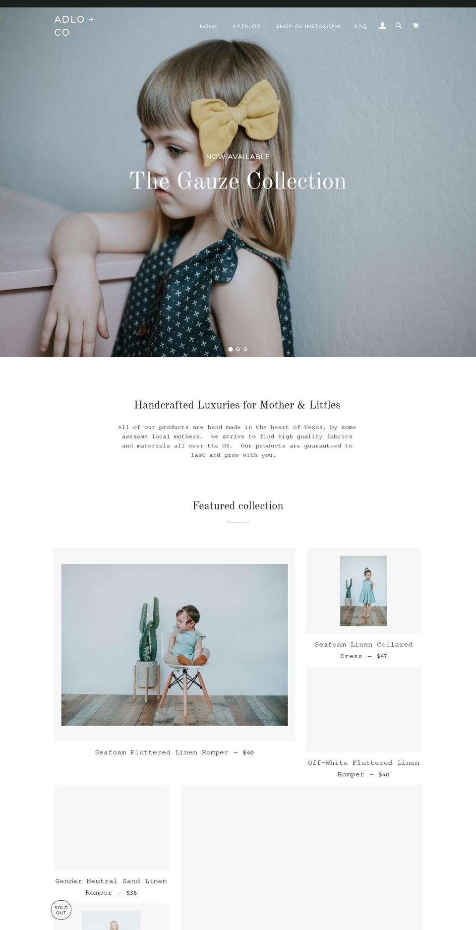addyandarlowe.com — Shopify storefront screenshot