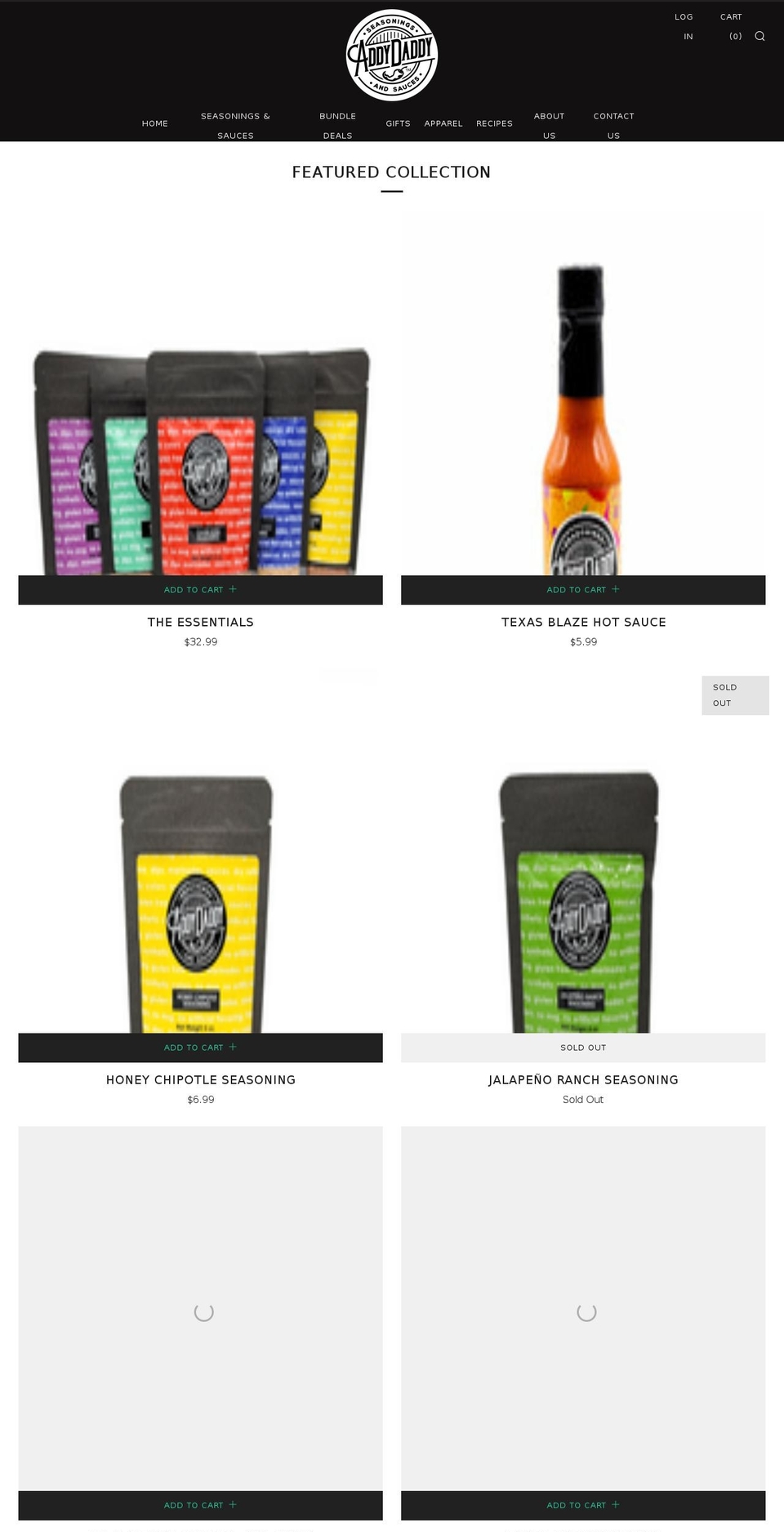 addydaddyseasoning.com — Shopify storefront screenshot