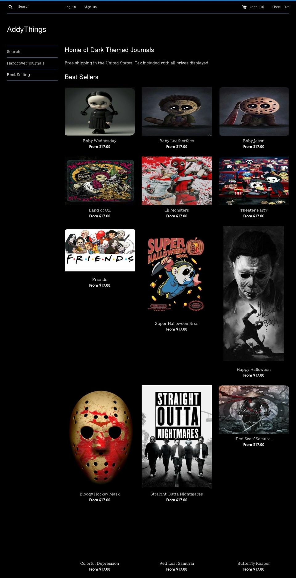 addythings.com — Shopify storefront screenshot