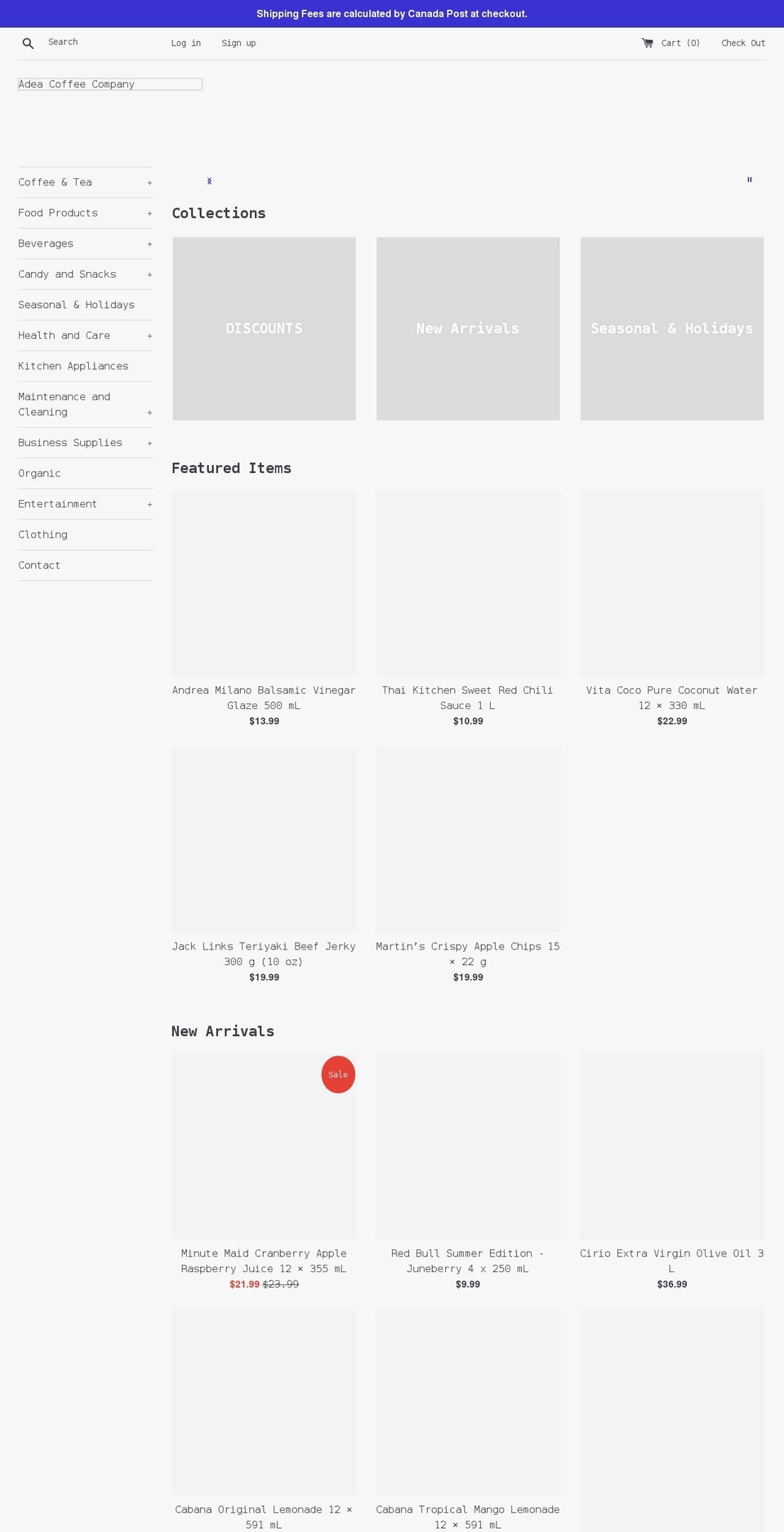 adeacoffee.com shopify website screenshot