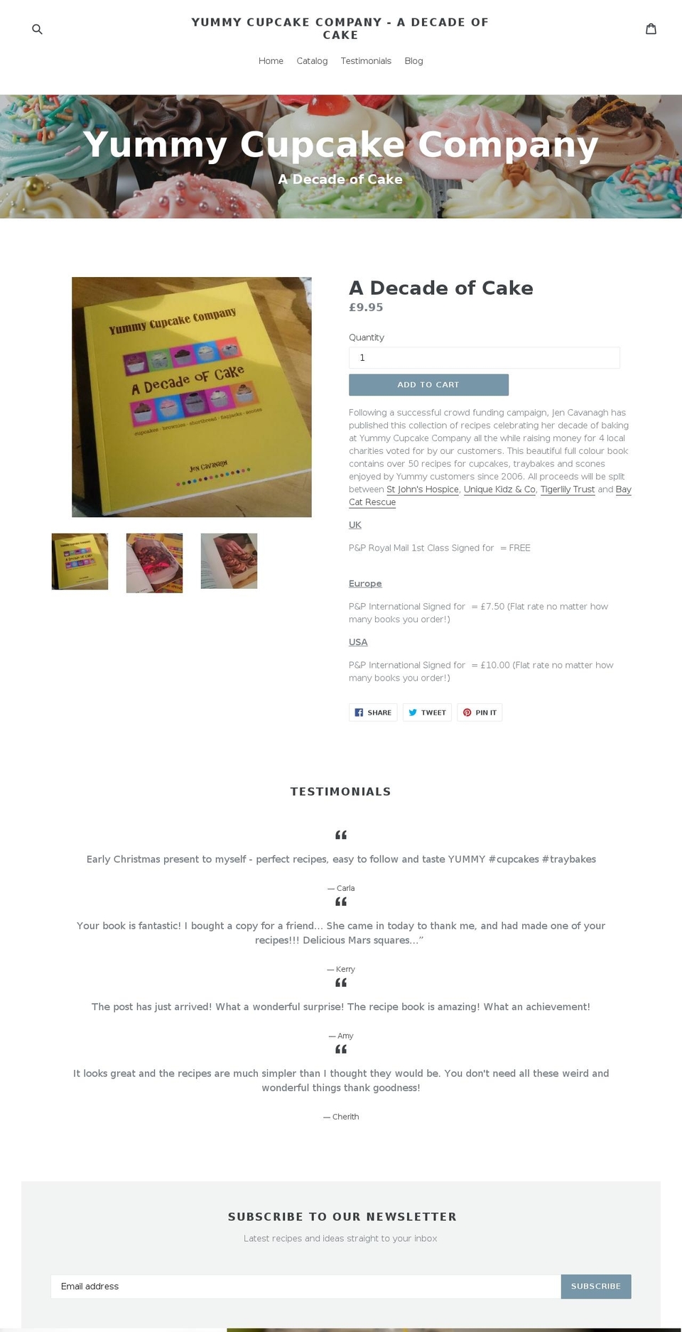 adecadeofcake.com — Shopify storefront screenshot