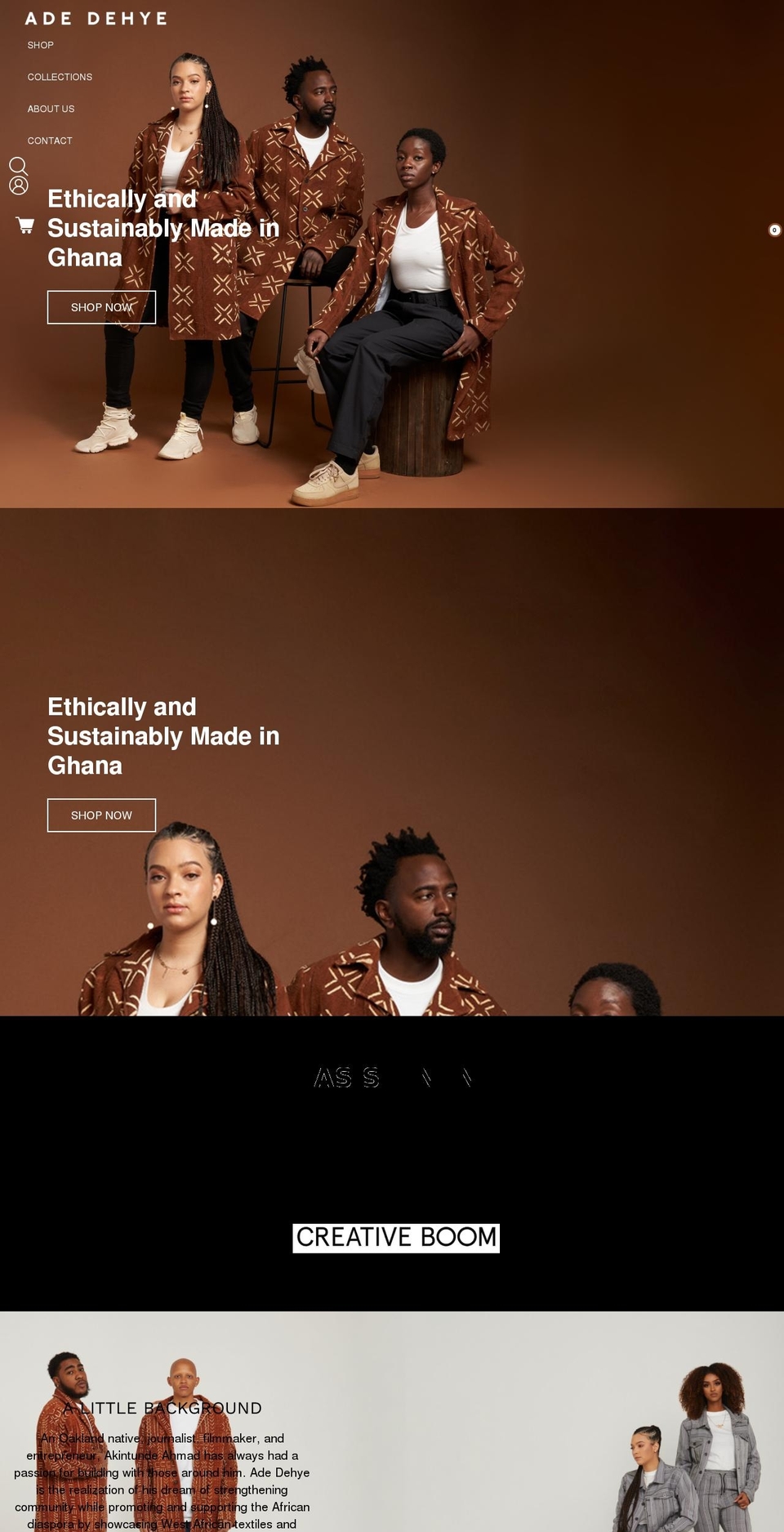 adedehye.com shopify website screenshot