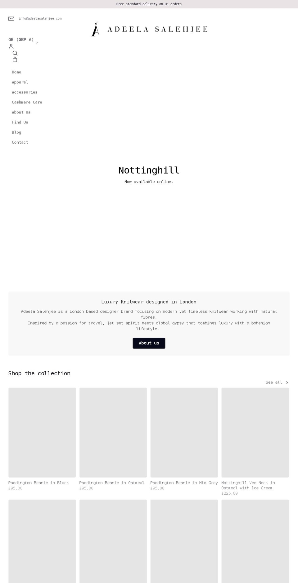 adeelasalehjee.com shopify website screenshot