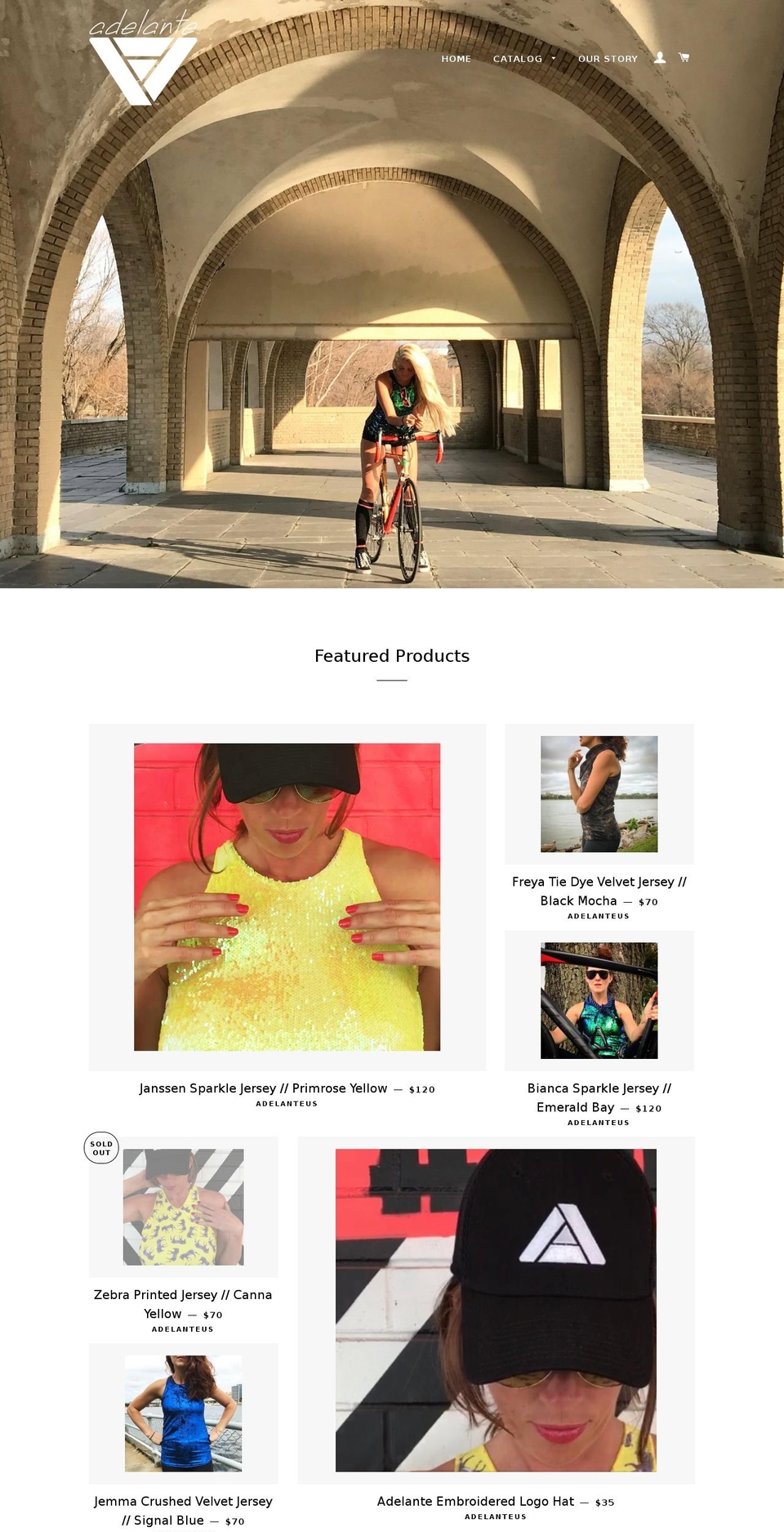 adelanteus.com — Shopify storefront screenshot