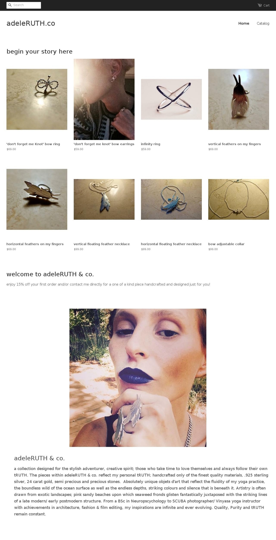 adeleruth.com — Shopify storefront screenshot
