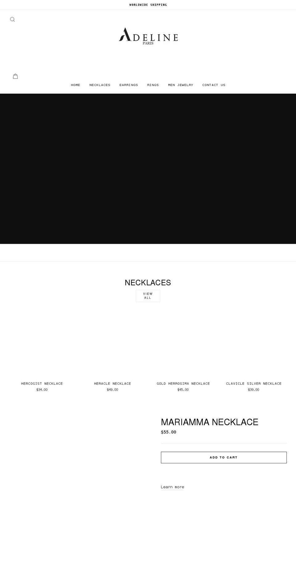 adelineparis.com shopify website screenshot