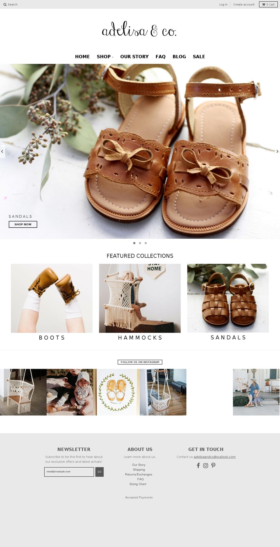 adelisaandco.com shopify website screenshot