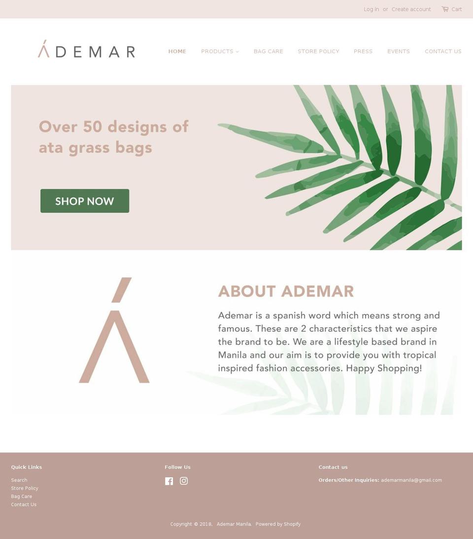 ademarmanila.com — Shopify storefront screenshot