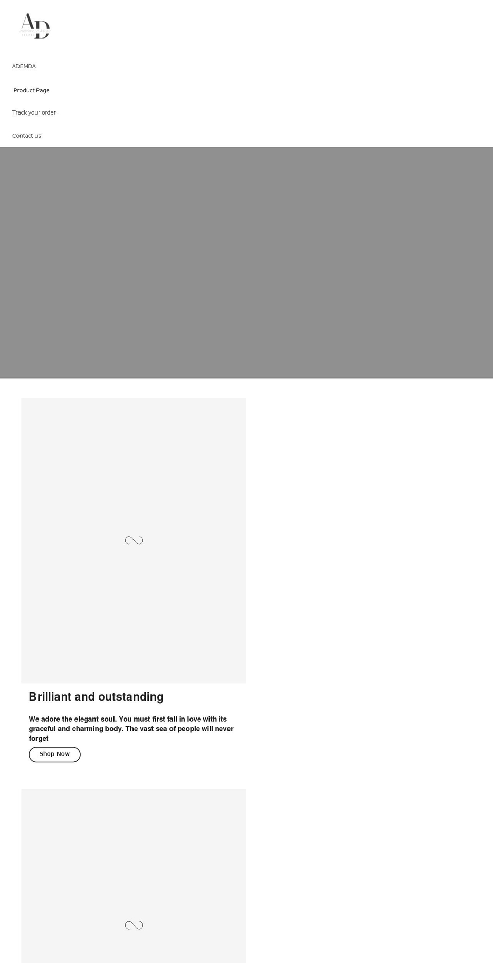 ademda.com shopify website screenshot