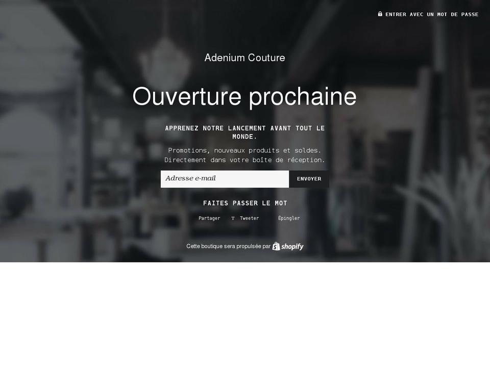 adeniumcouture.com shopify website screenshot