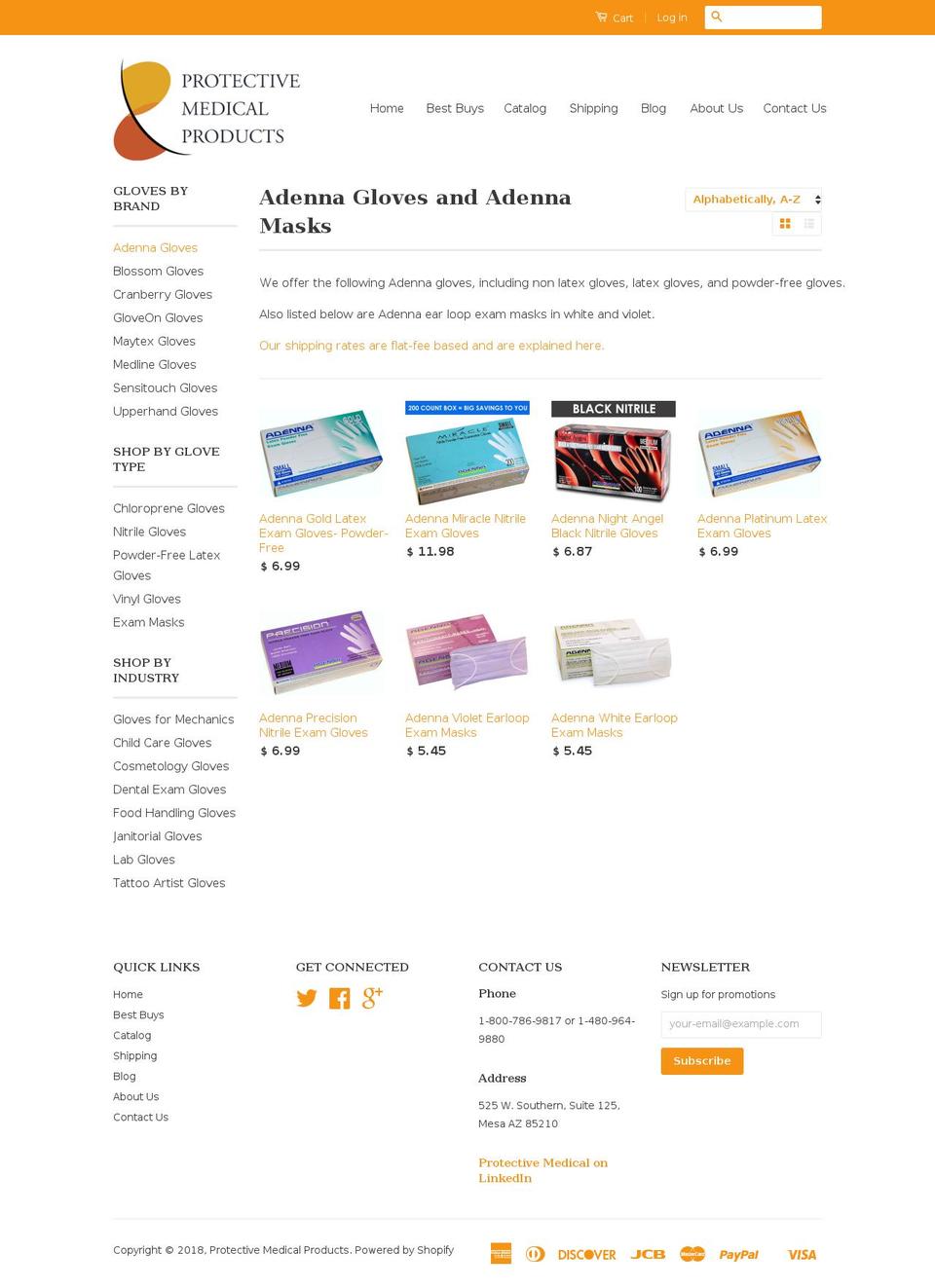 adenna-gloves.com — Shopify storefront screenshot