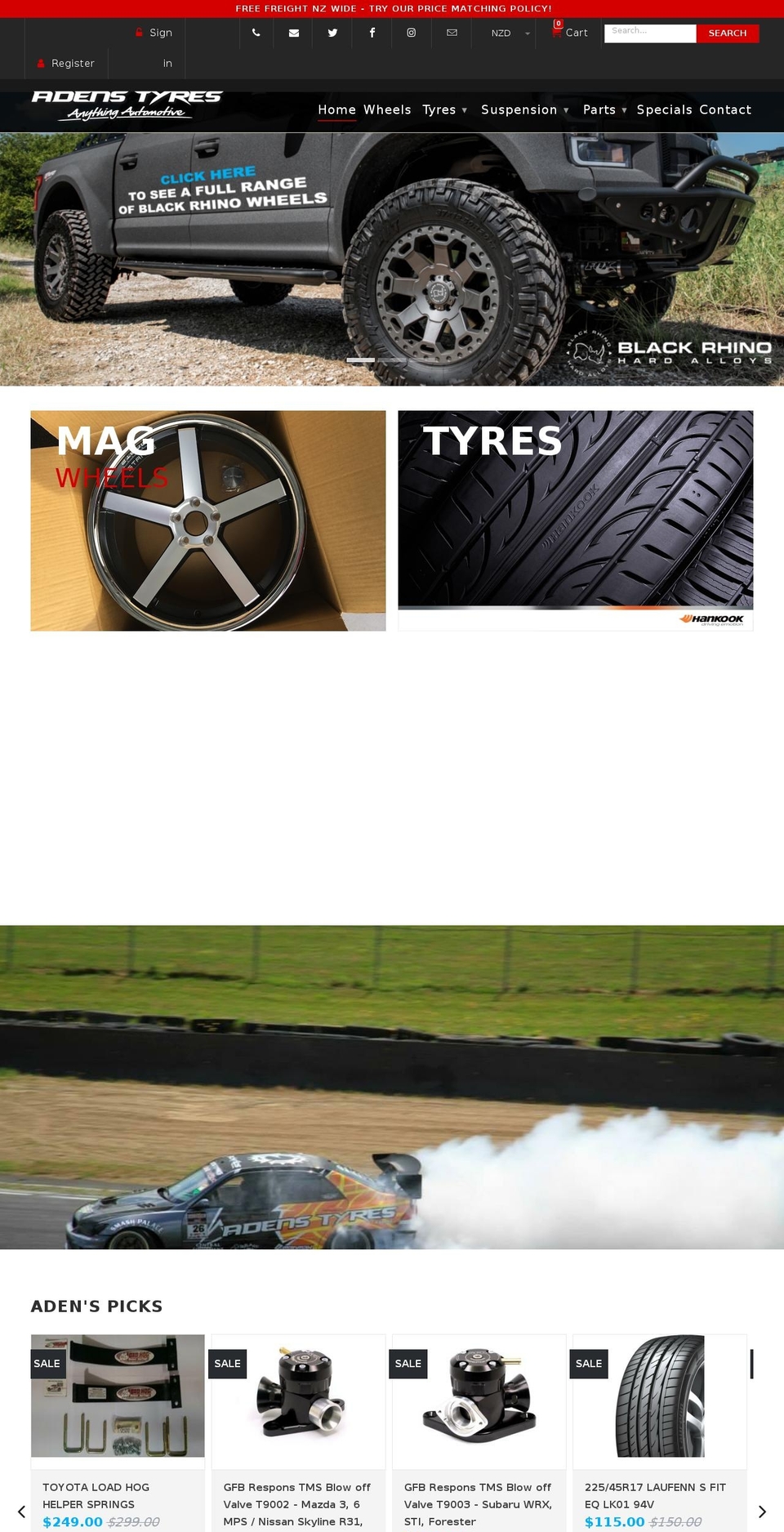 adenstyres.com — Shopify storefront screenshot