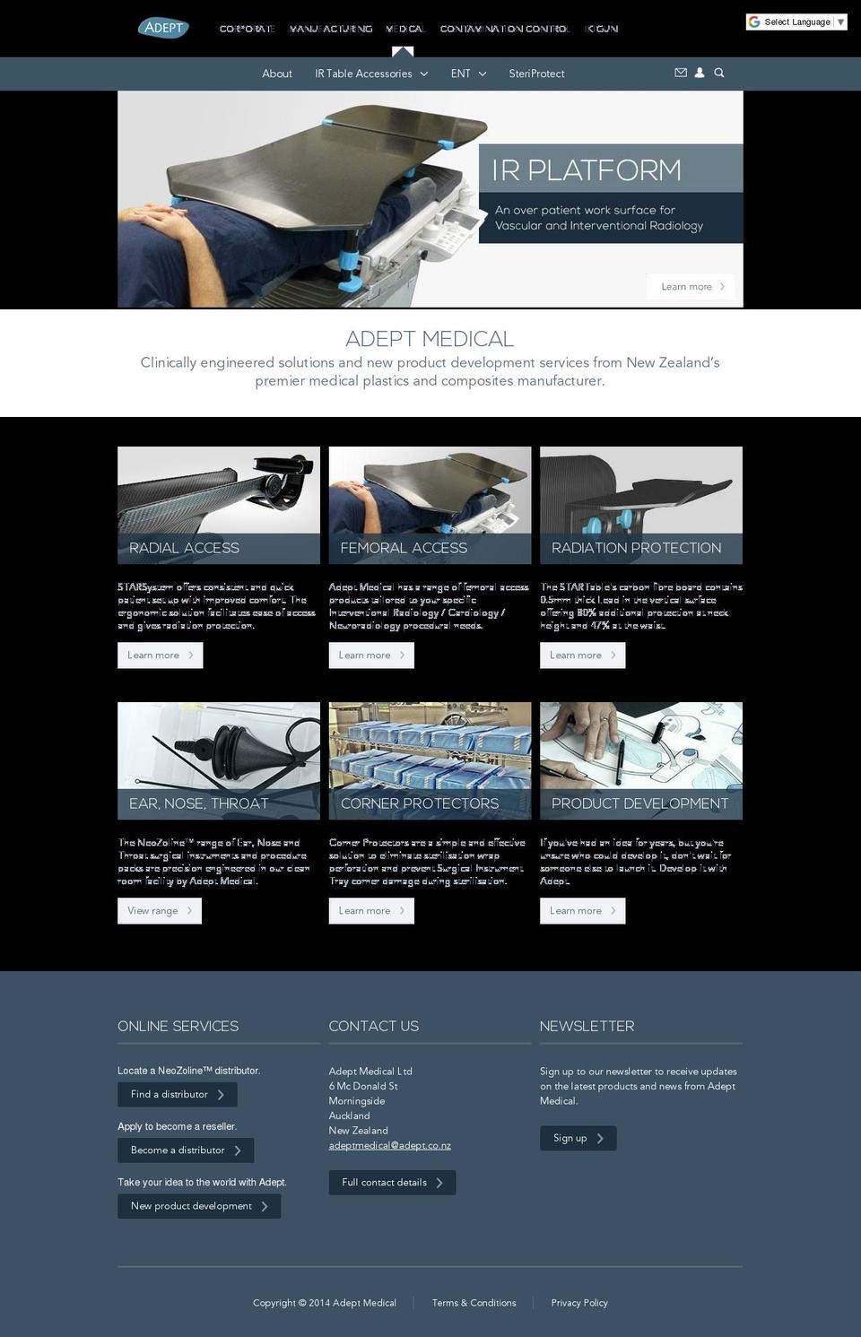 master Shopify theme site example adeptmedical.com
