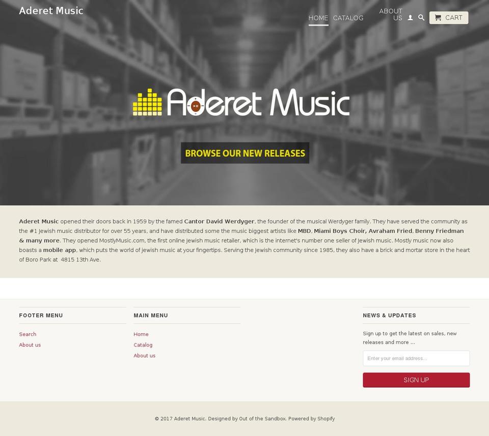 aderet.com shopify website screenshot