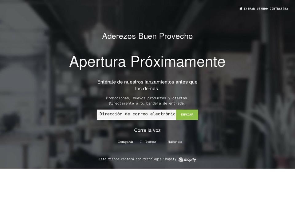 aderezosbuenprovecho.com shopify website screenshot