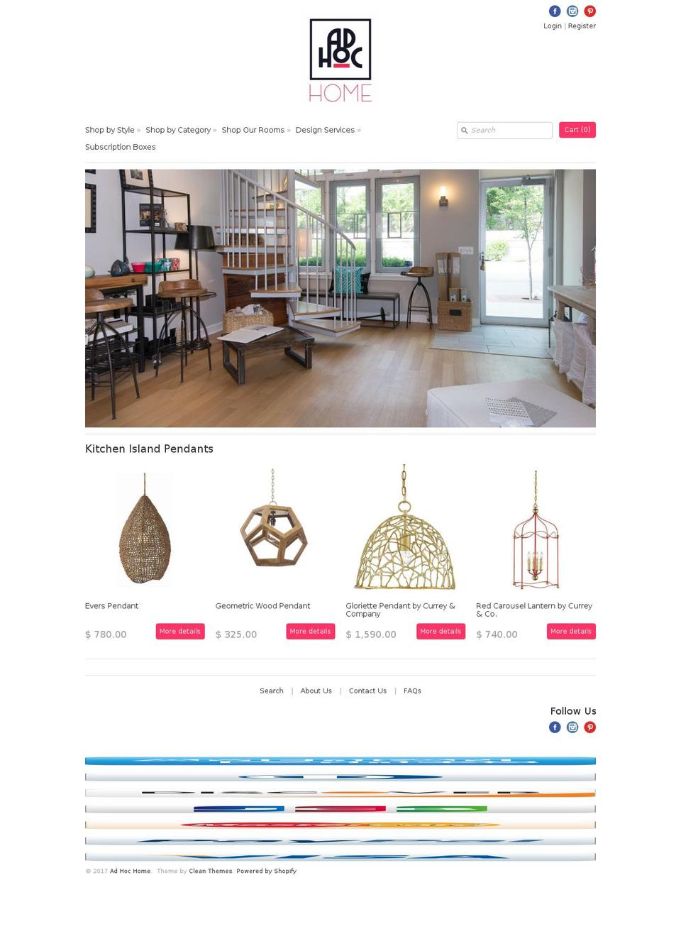 adhochome.com shopify website screenshot