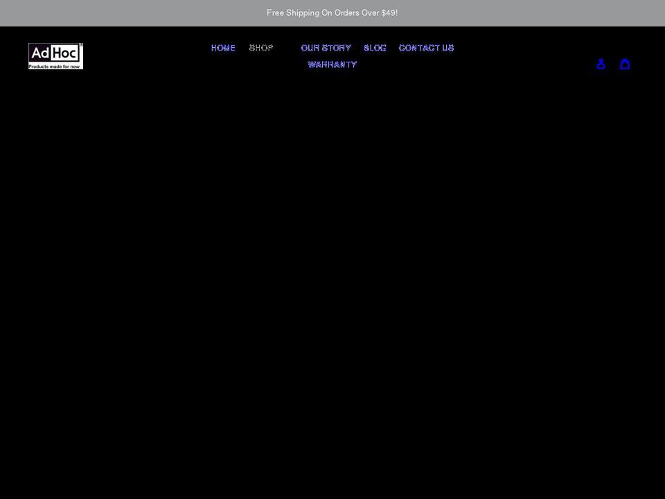 adhocproducts.com shopify website screenshot