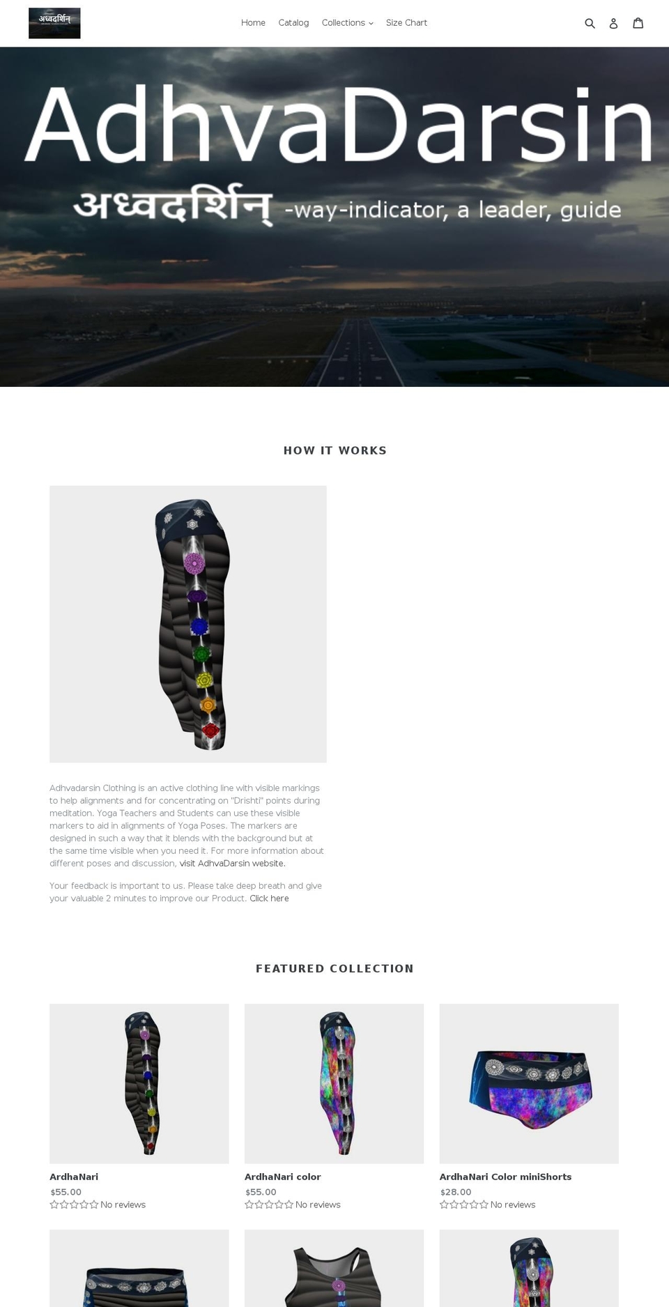 adhvadarsin.com — Shopify storefront screenshot