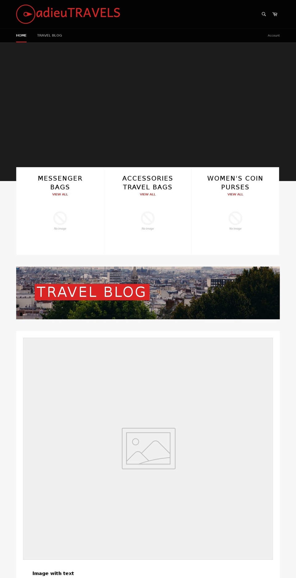 adieutravels.com — Shopify storefront screenshot