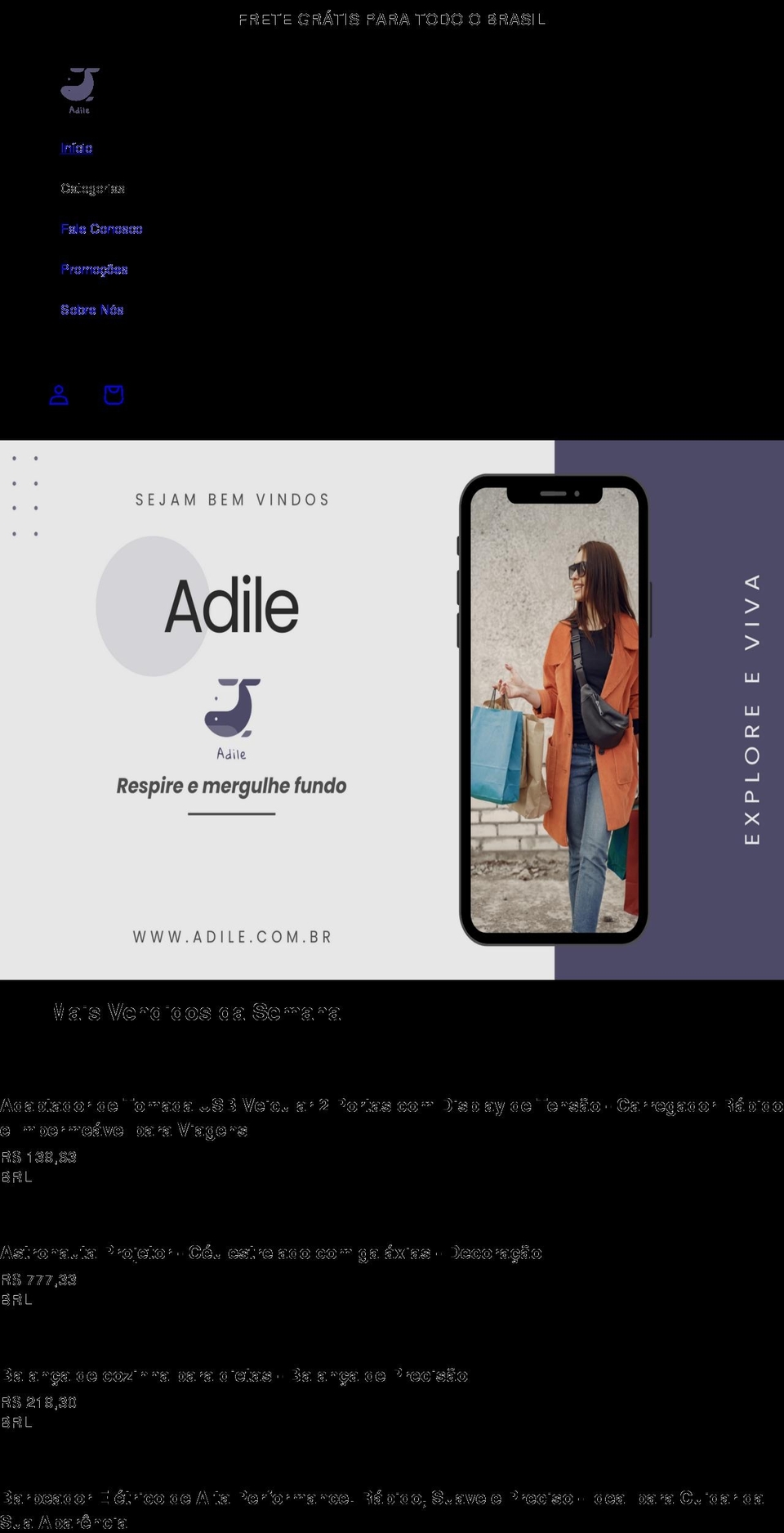 adile.com.br shopify website screenshot