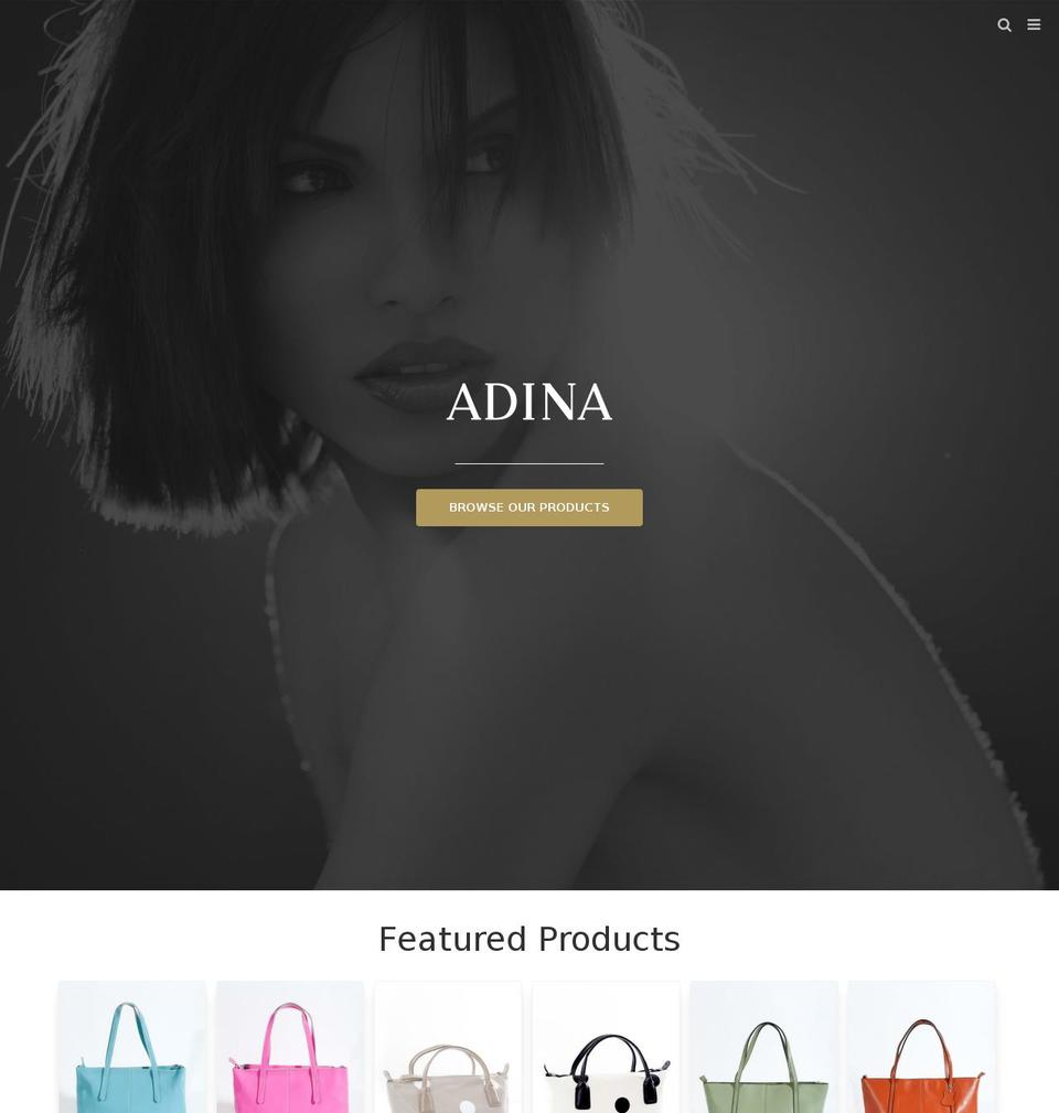 California Shopify theme site example adina.co