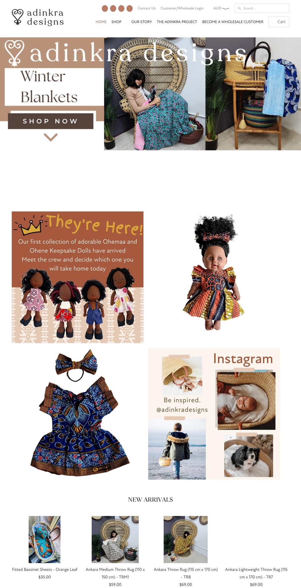 adinkradesigns.com.au shopify website screenshot