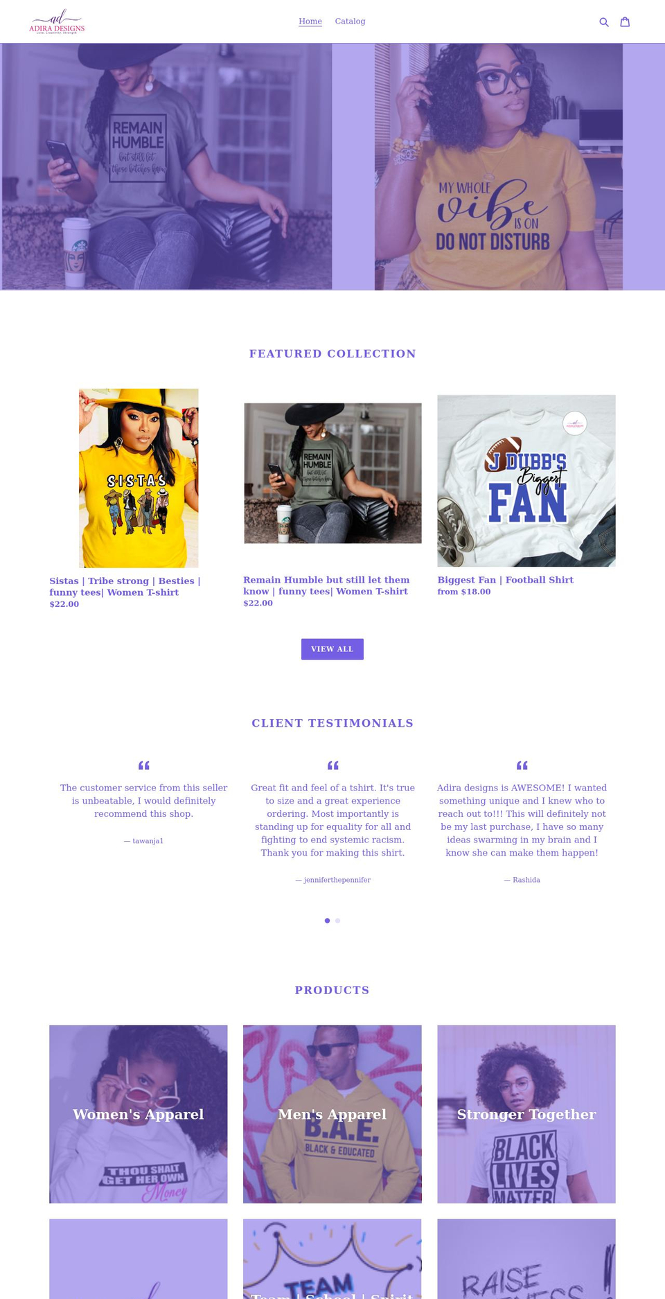 adiradesigns.com shopify website screenshot