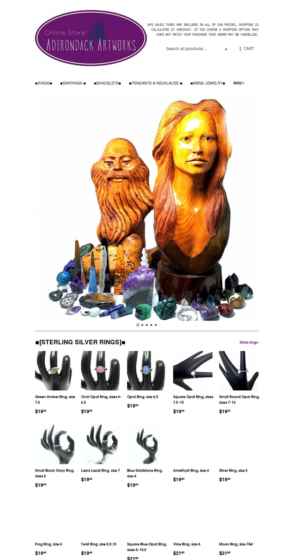 adirondackartworks.com — Shopify storefront screenshot