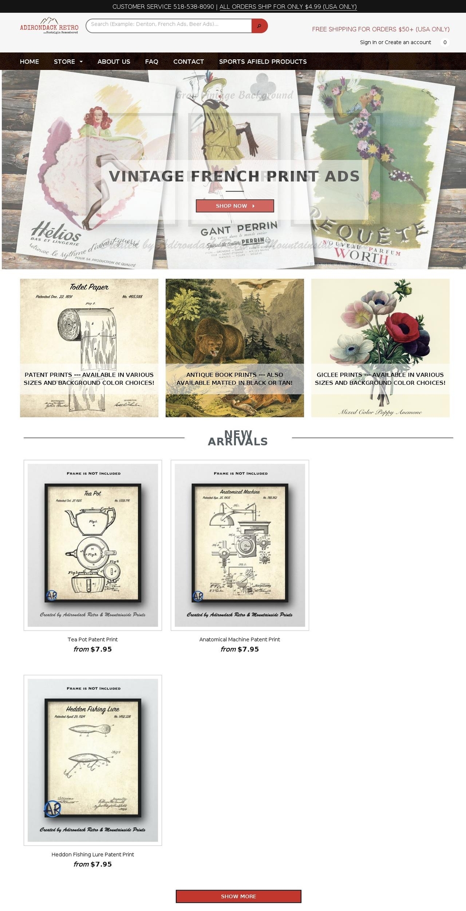 Made With ❤ By Minion Made Shopify theme site example adirondackretro.com