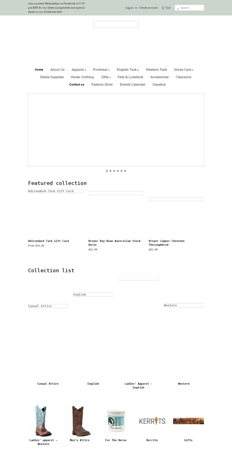 adirondacktack.com shopify website screenshot