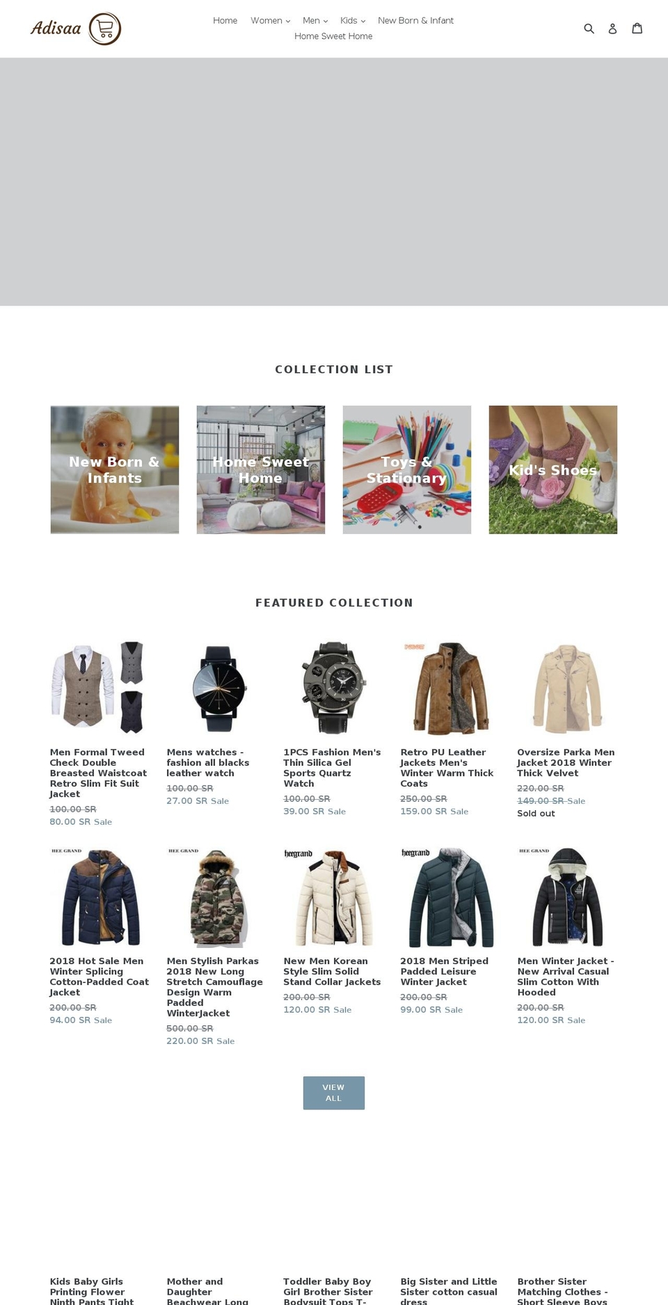 adisaa.com — Shopify storefront screenshot