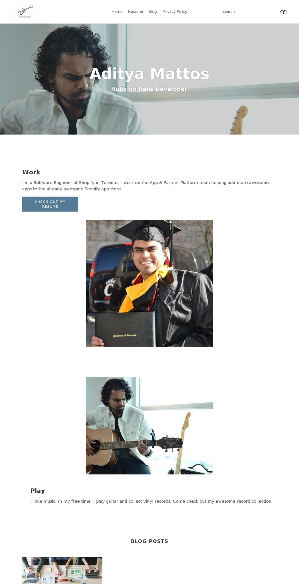 adityamattos.com — Shopify storefront screenshot