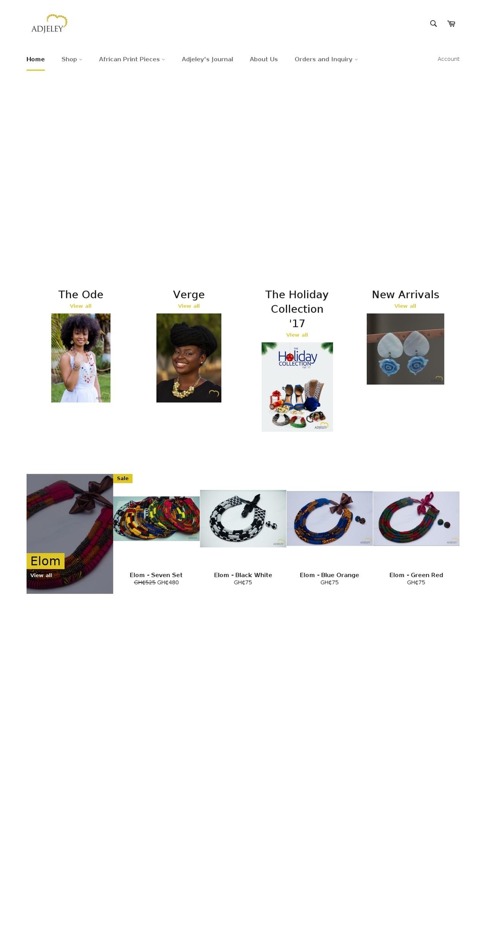 adjeley.com — Shopify storefront screenshot