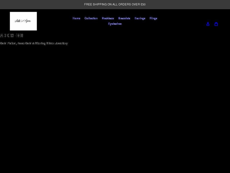 adkgems.co.uk shopify website screenshot
