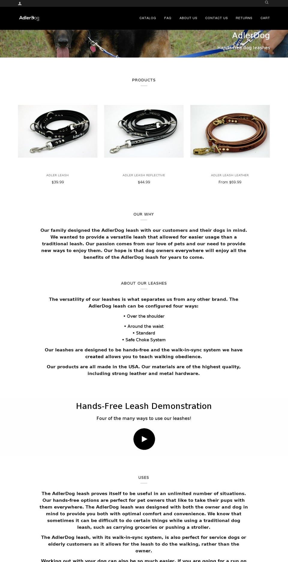 AdlerDog Official Store Shopify theme site example adlerdog.net