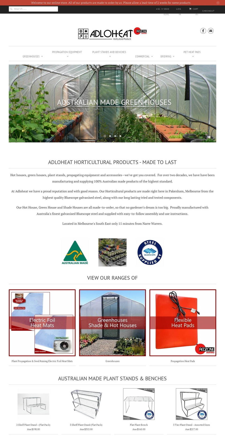 adloheat.com.au shopify website screenshot