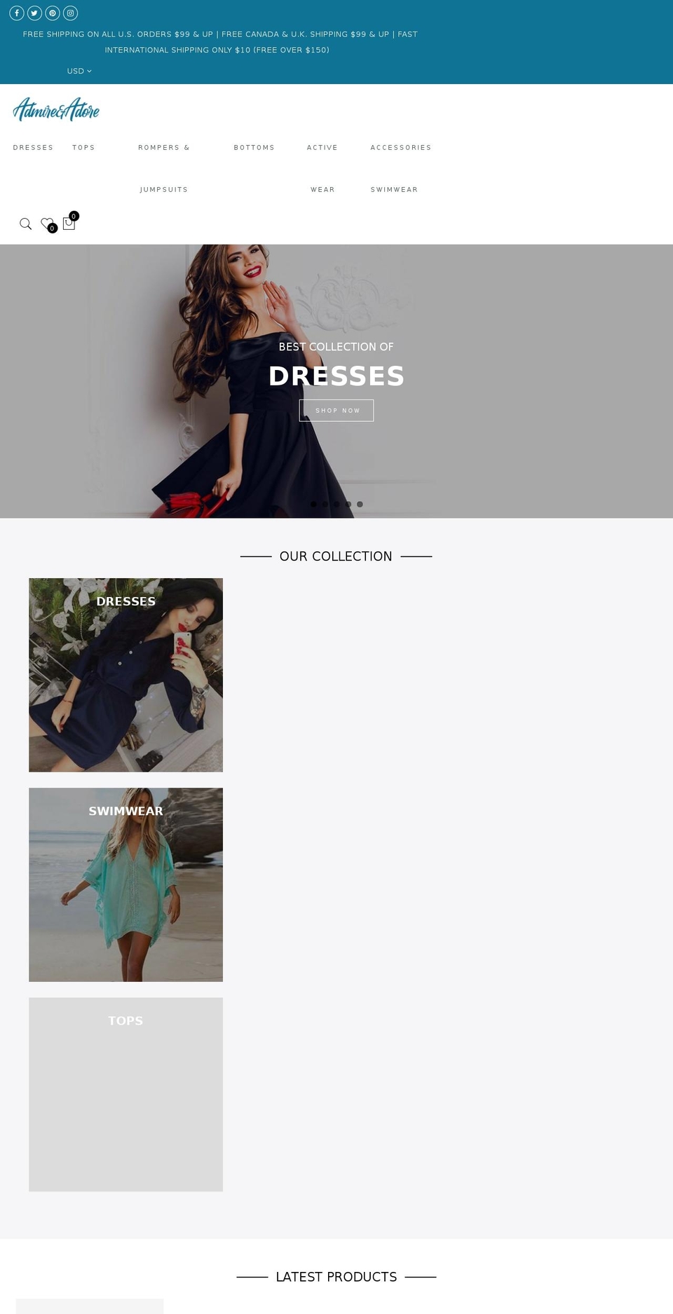 admireadore.com — Shopify storefront screenshot