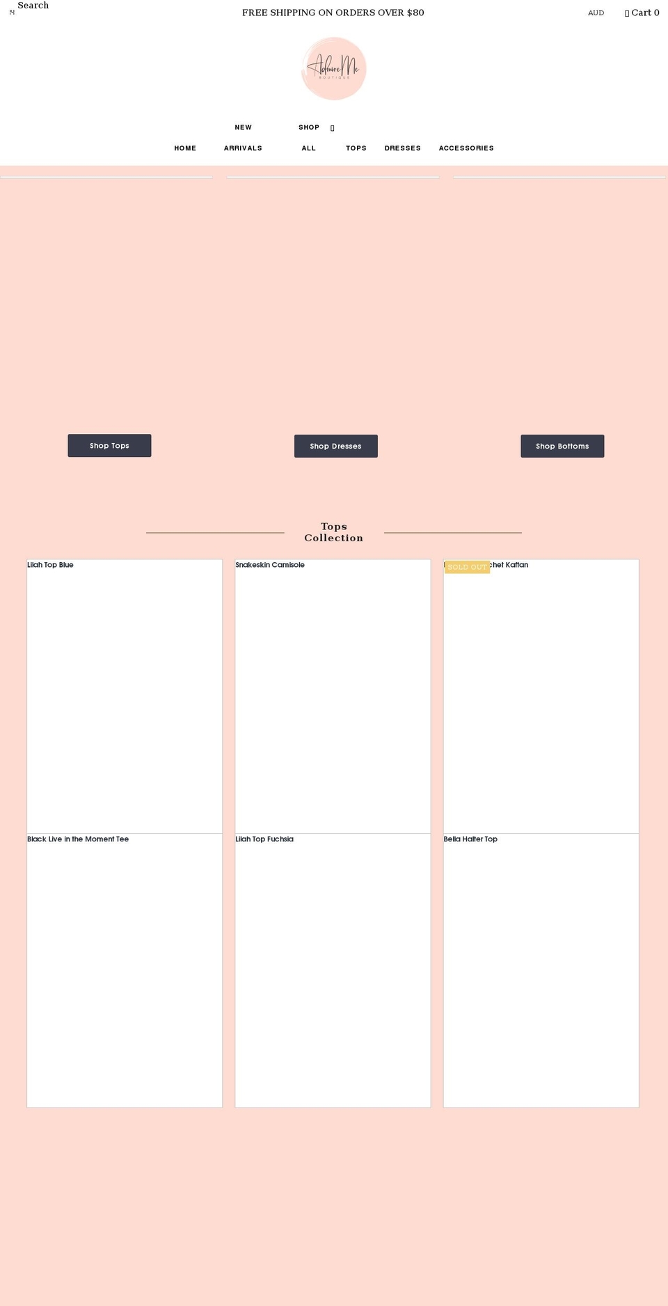 admiremeboutique.com.au shopify website screenshot