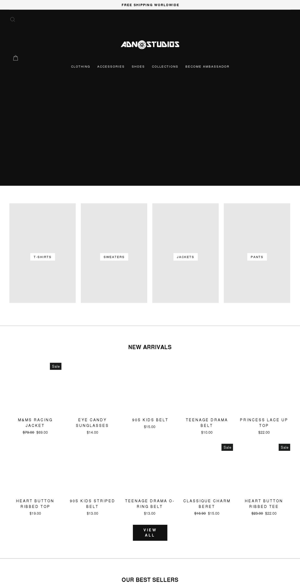 adn-studios.com shopify website screenshot