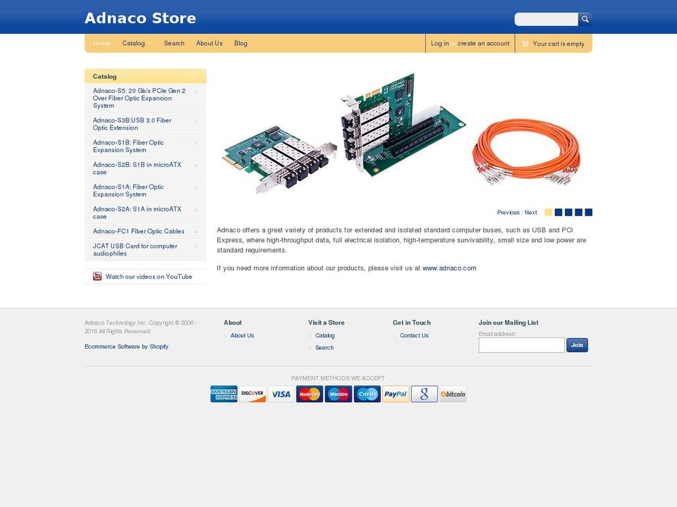 adnaco.biz shopify website screenshot