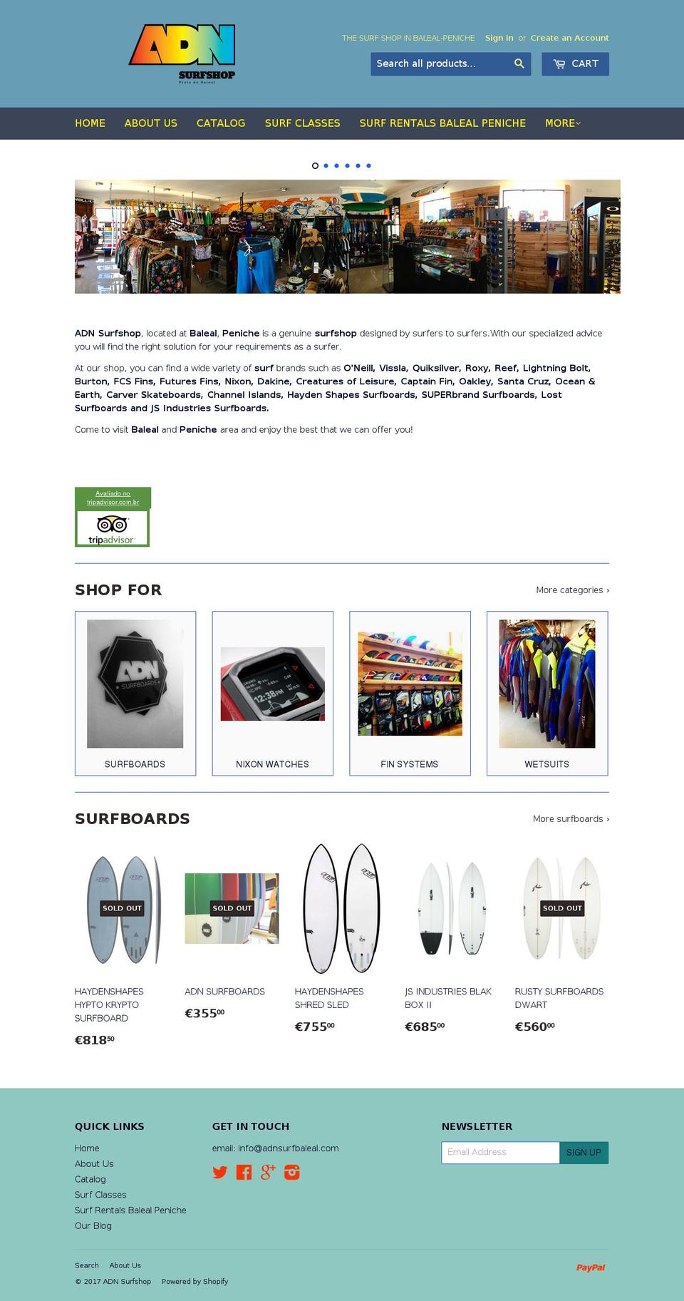 adnsurfbaleal.com shopify website screenshot