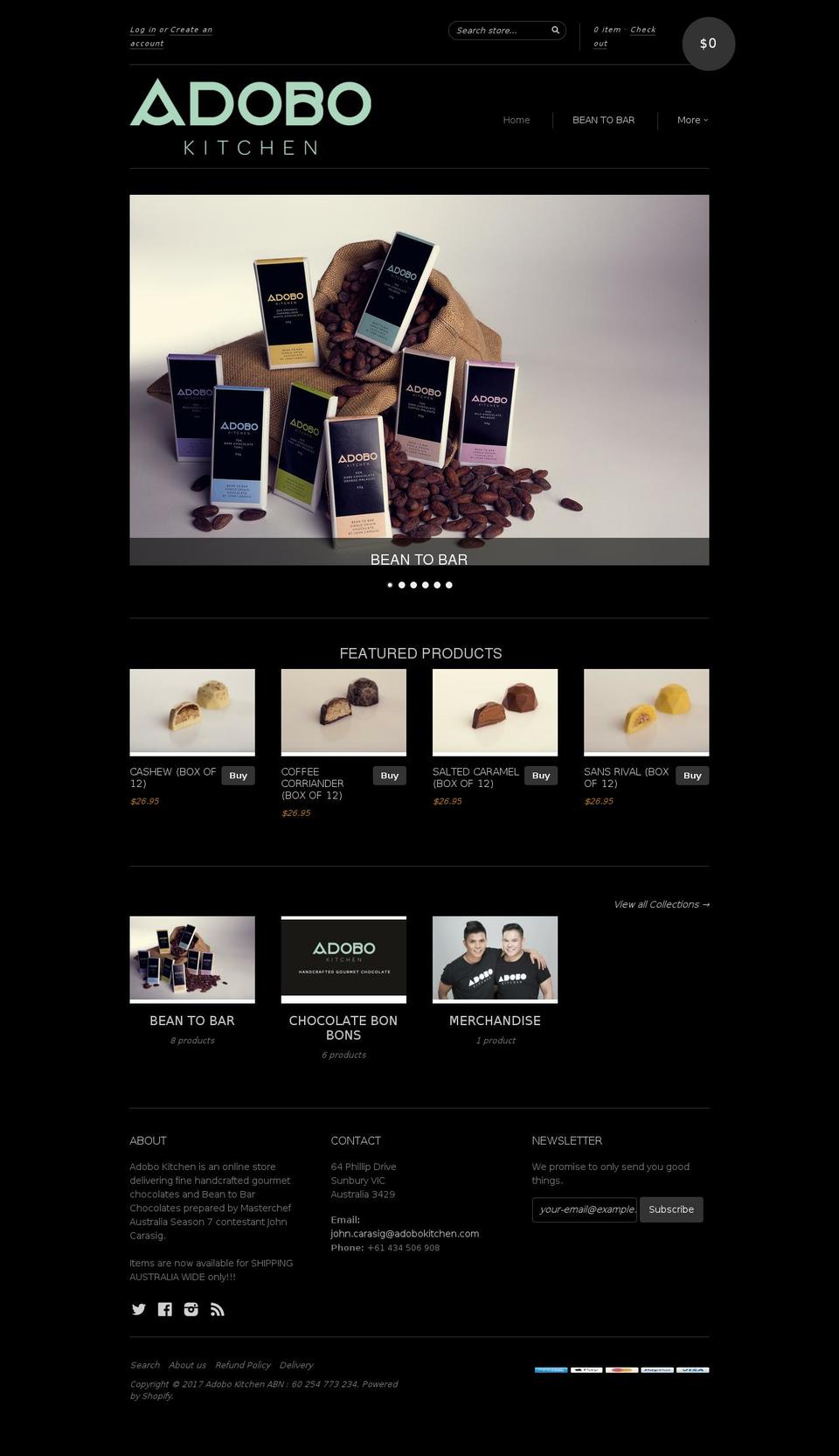 adobokitchen.com shopify website screenshot