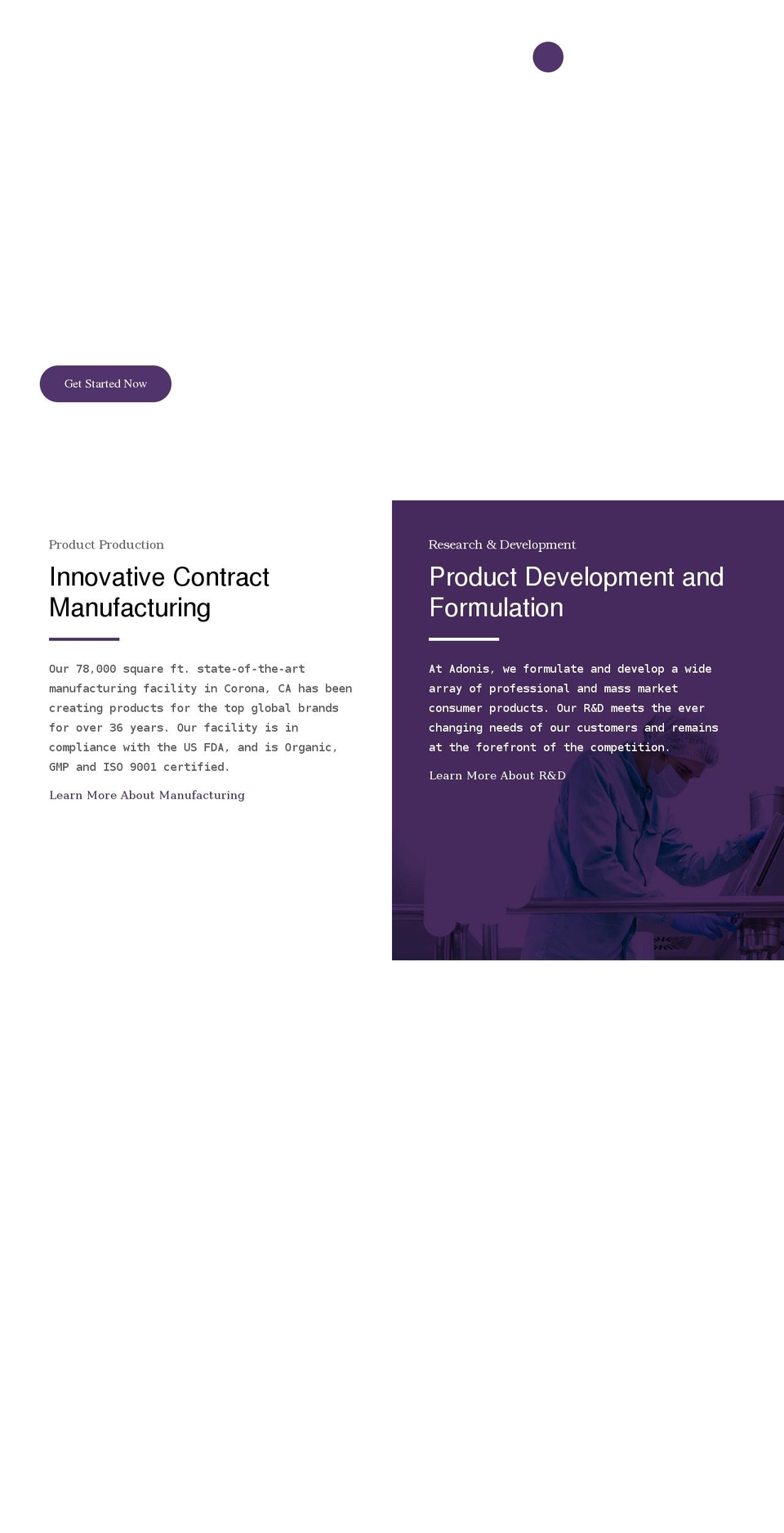 adonismfg.com shopify website screenshot