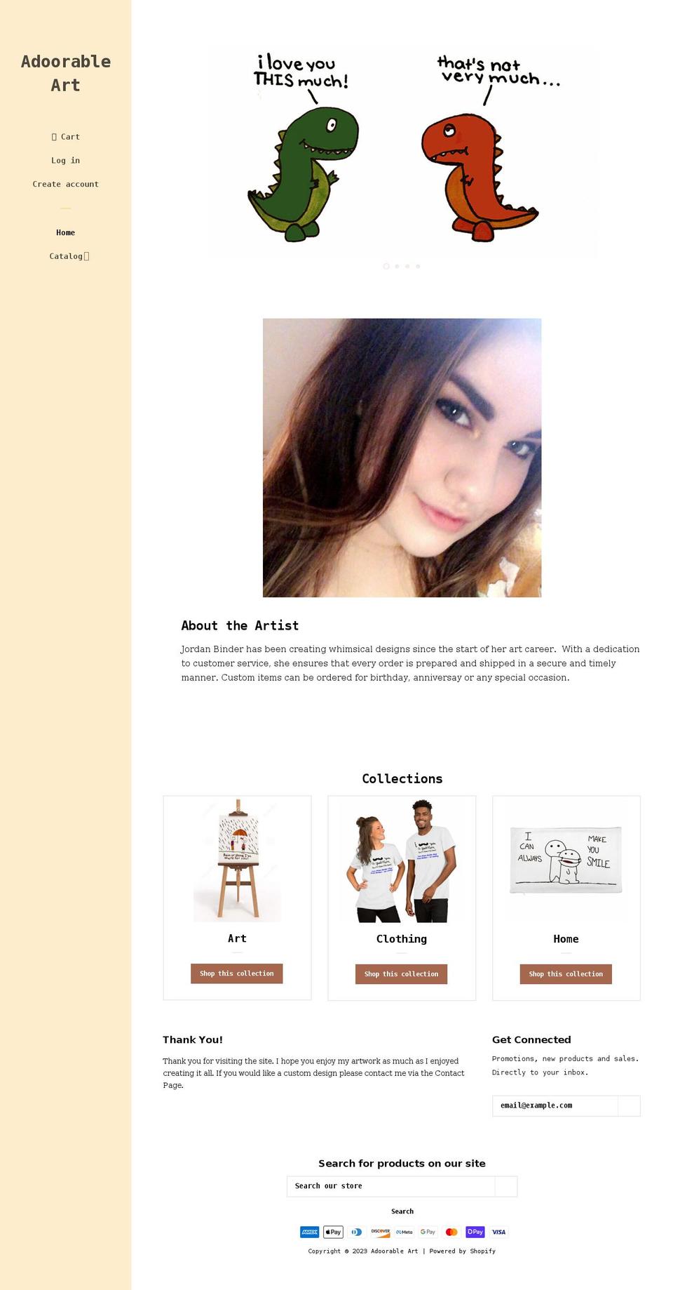 adoorableart.com shopify website screenshot