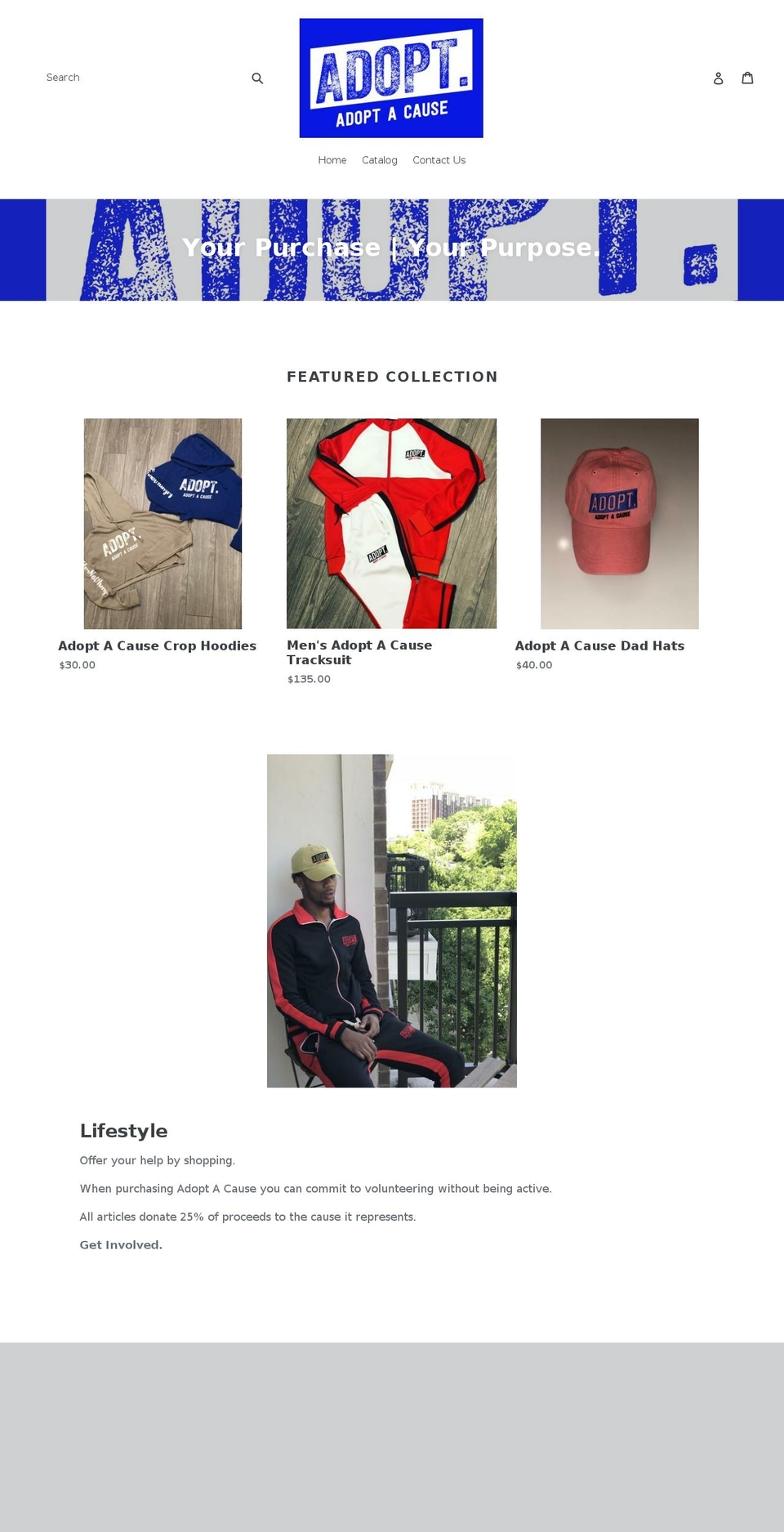 adopt-a-cause.com — Shopify storefront screenshot