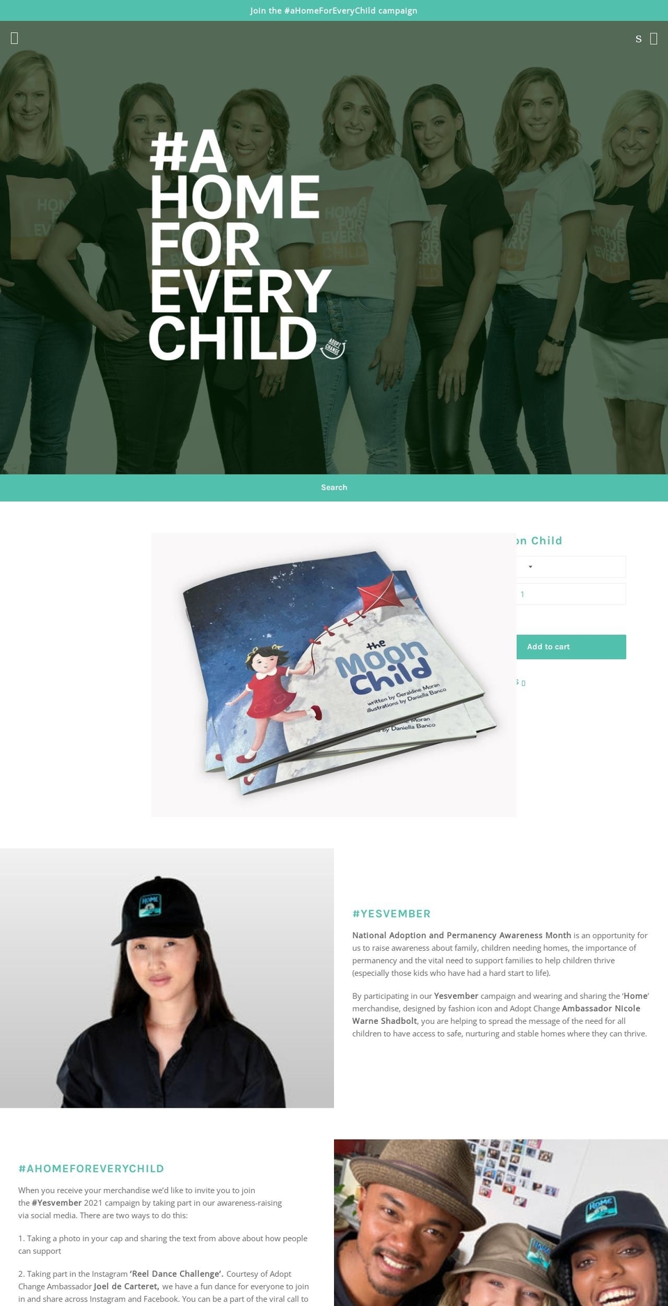 adoptchange.shop shopify website screenshot