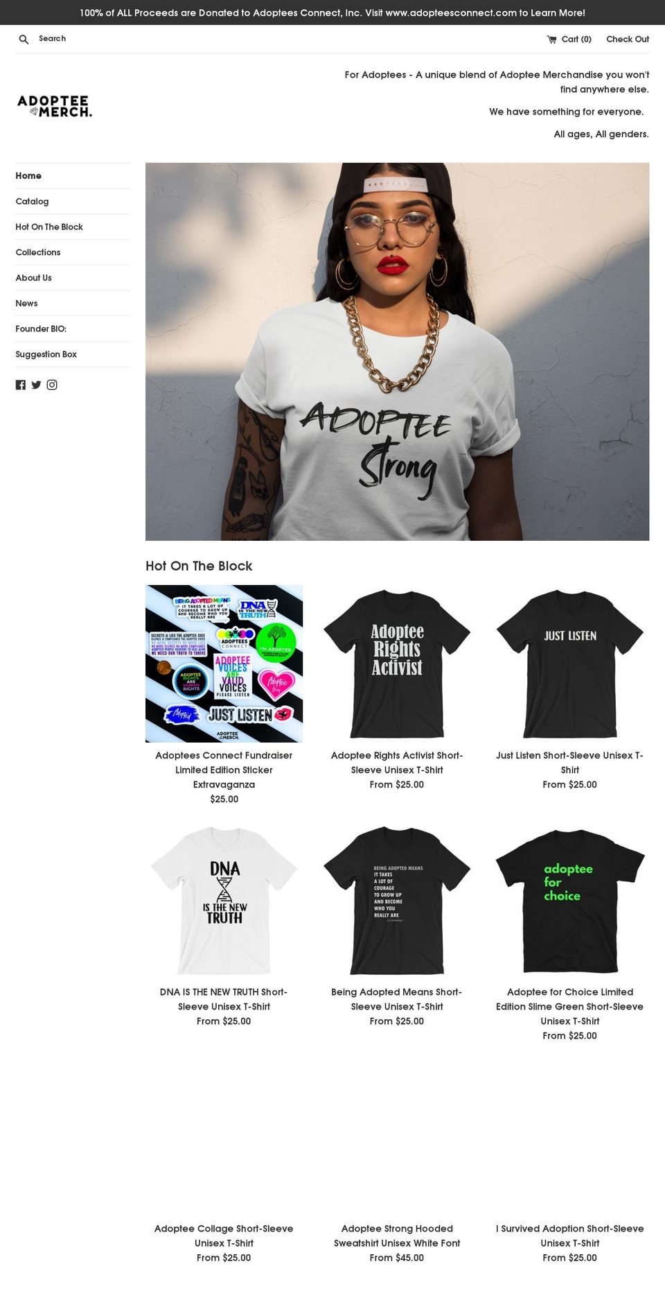 adopteemerch.com shopify website screenshot