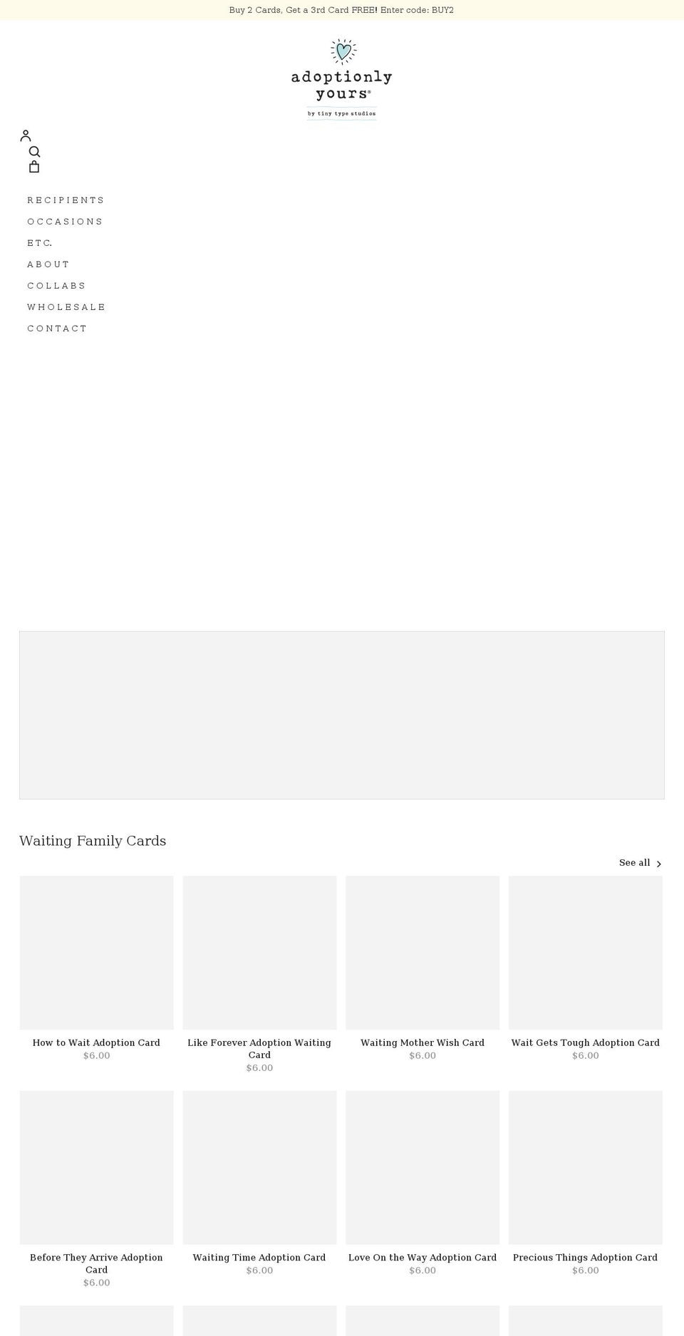 adoptionlyyours.com — Shopify storefront screenshot