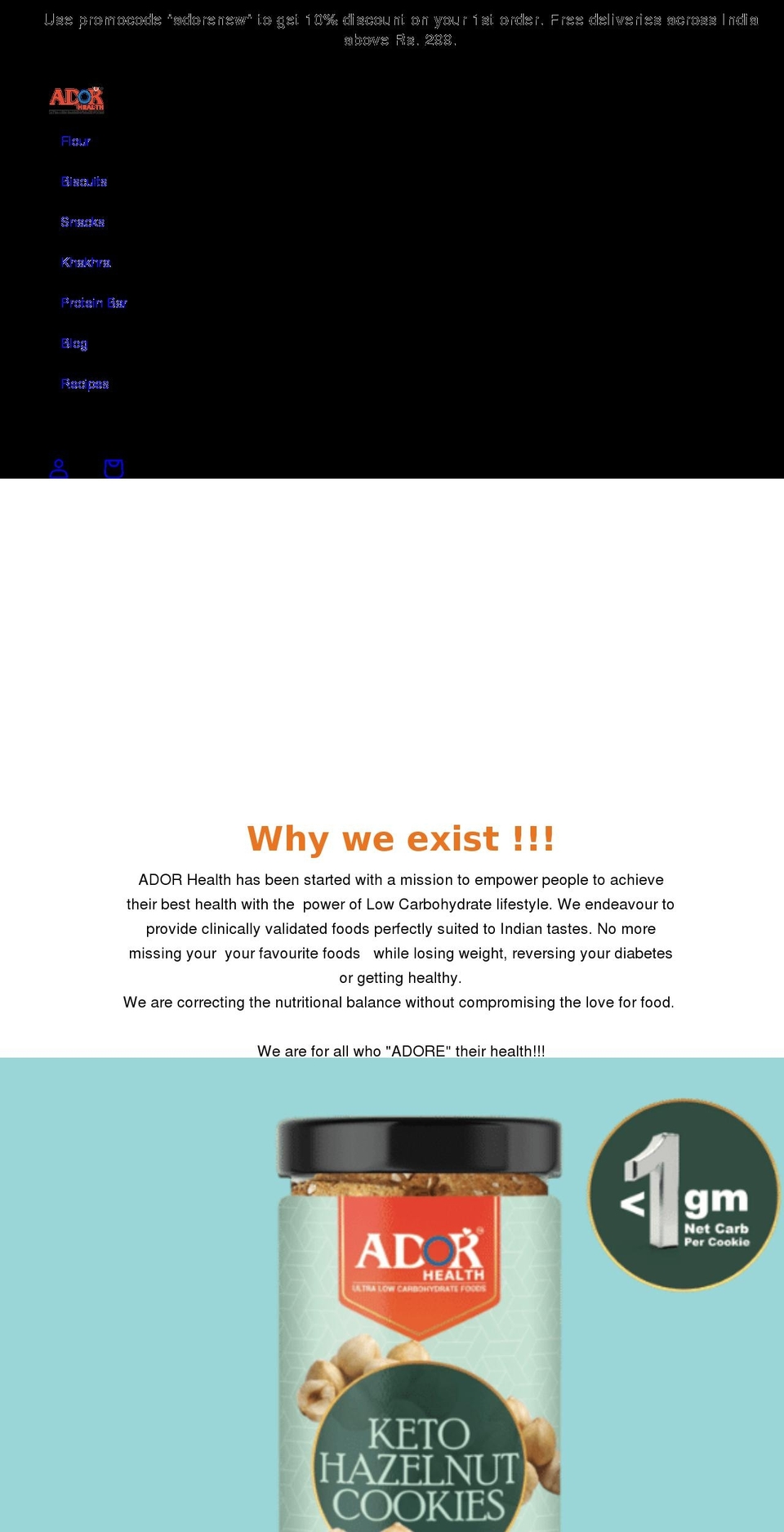 ador.health shopify website screenshot