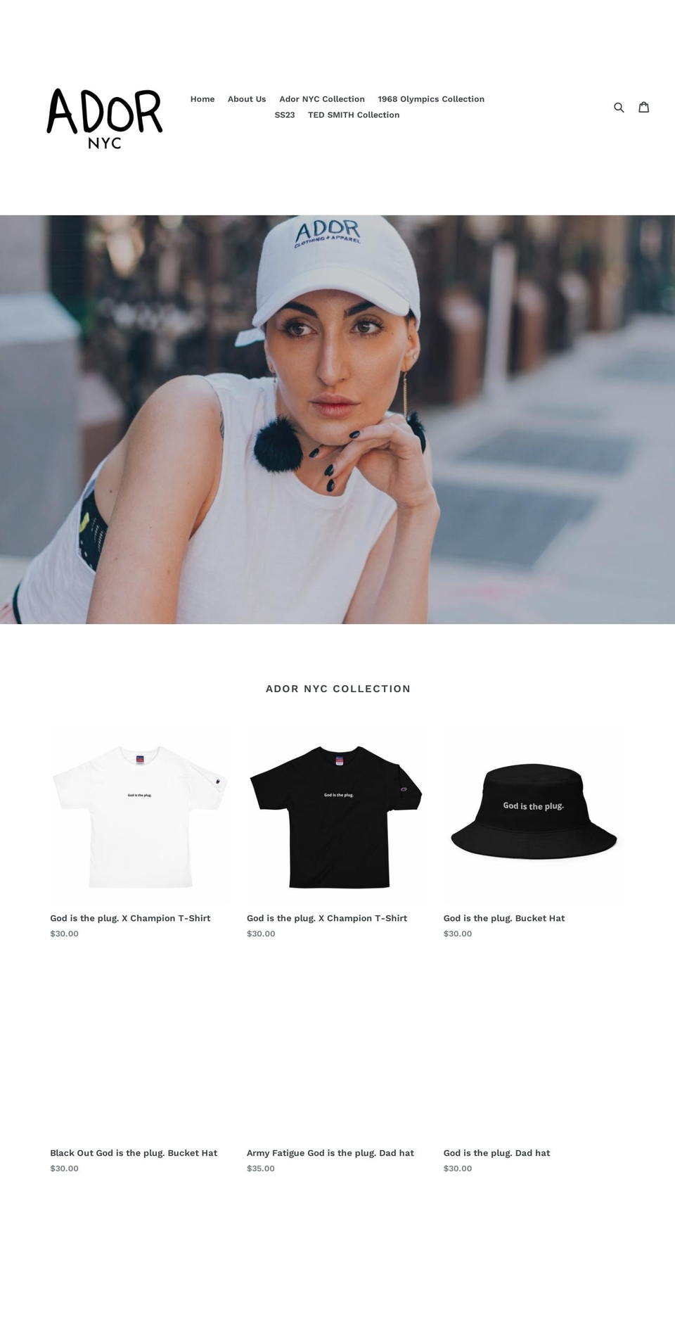 ador.nyc shopify website screenshot